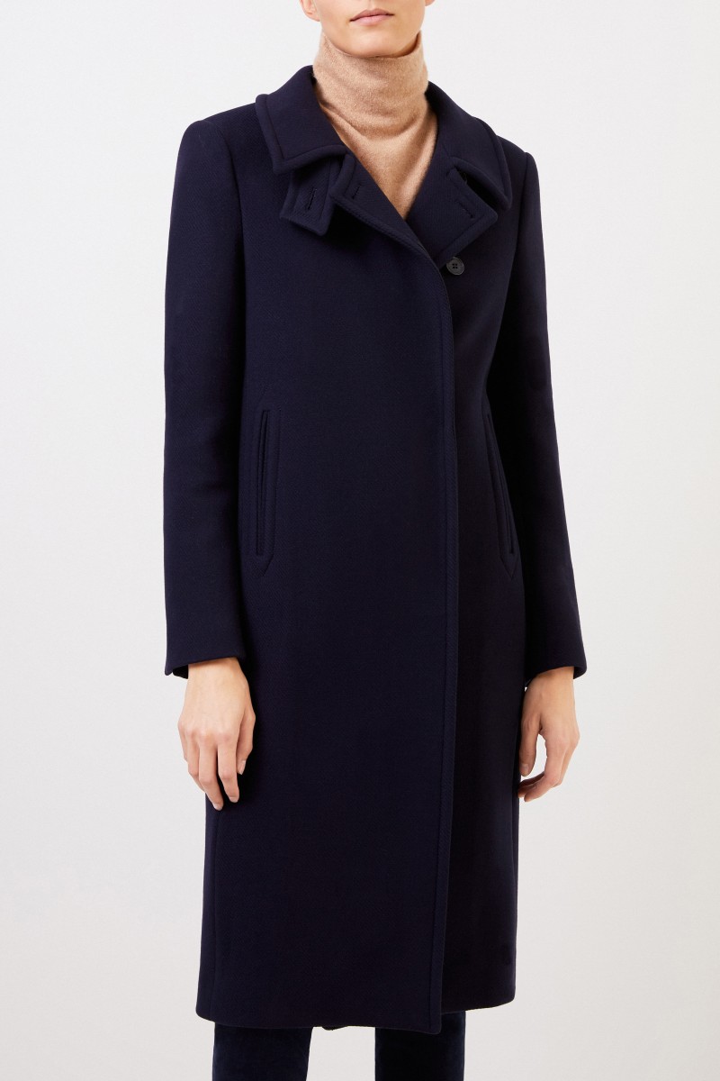 Stella McCartney Langer Woll-Mantel Blau