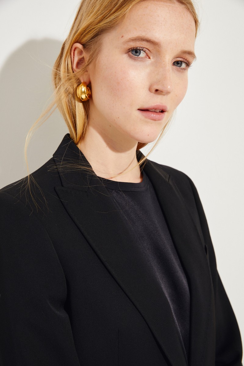Klassischer Wollblazer Schwarz