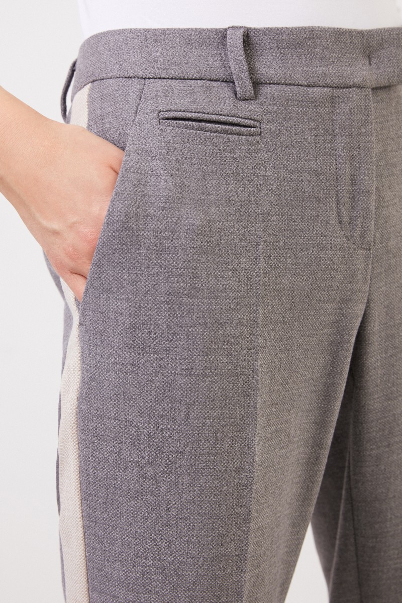 Seductive Hose mit Streifendetails 'Vicky Stripe' Grau/Beige