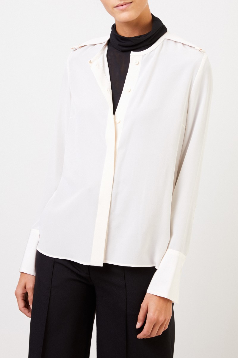 Stella McCartney Seidenbluse mit Applikationen Weiß