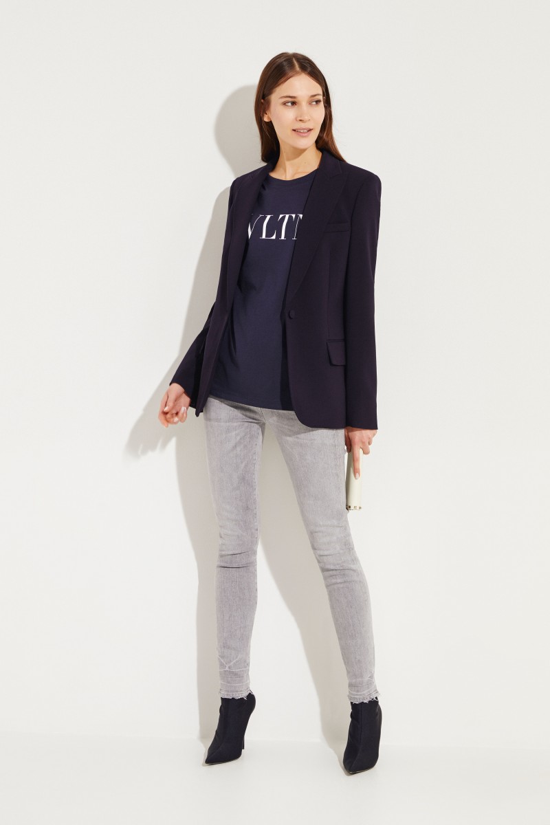 T-Shirt mit VLTN-Logo Marineblau