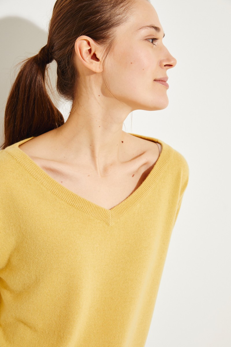 Cashmere-Pullover Gelb