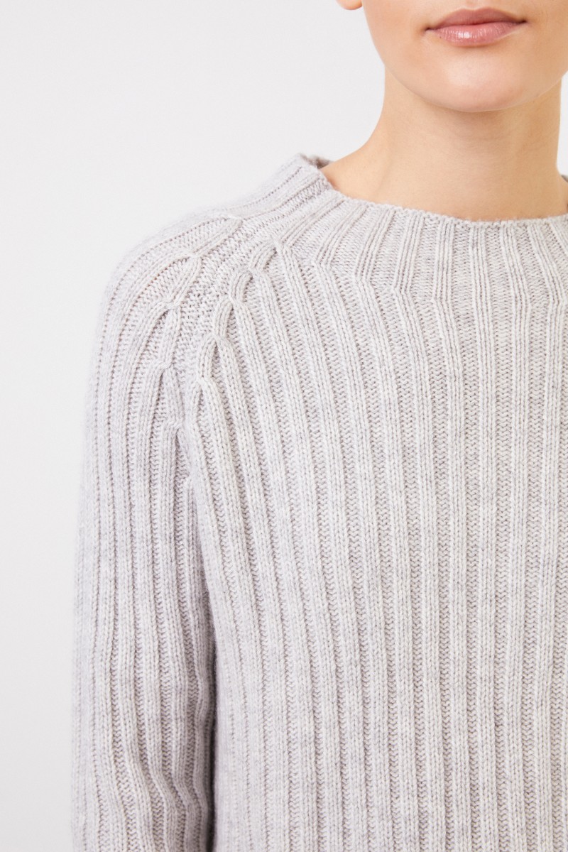 Allude Woll-Cashmere-Pullover Grau