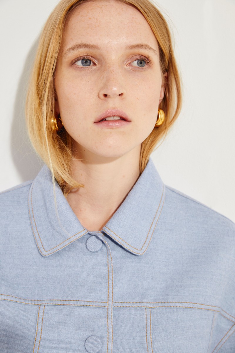 Cashmere-Mantel Blau