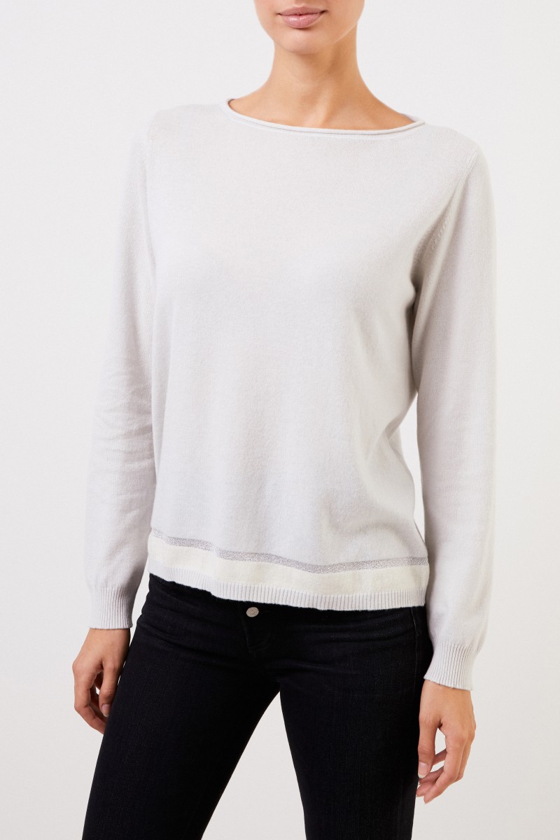 Fabiana Filippi Basic Pullover mit Lurex-Detail Sand
