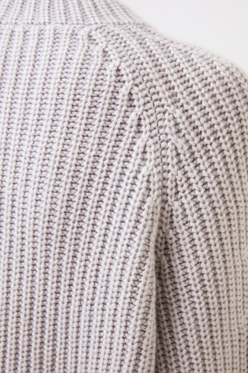 Rippstrick Cashmere-Pullover 'Francisca' Grau