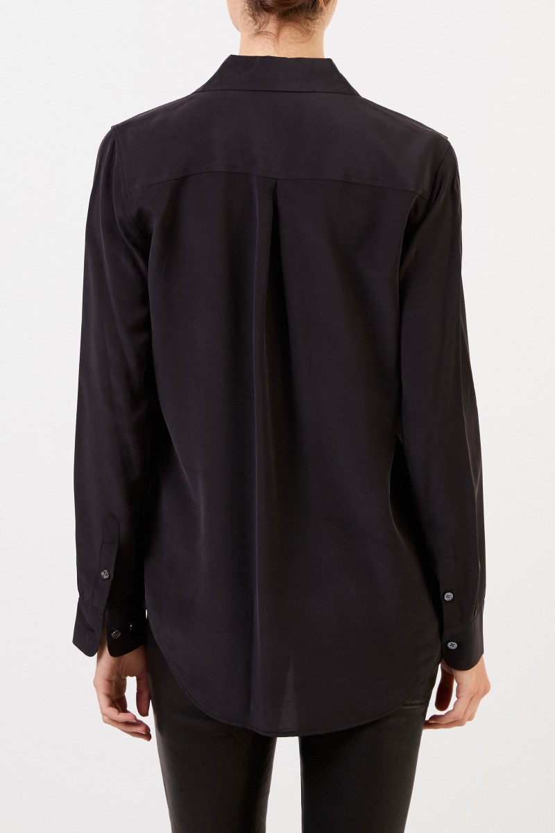 Equipment Klassische Seidenbluse 'Essential' Schwarz