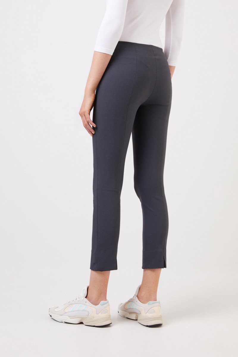 Vince Stretch-Hose mit Schlitz-Detail Anthrazit
