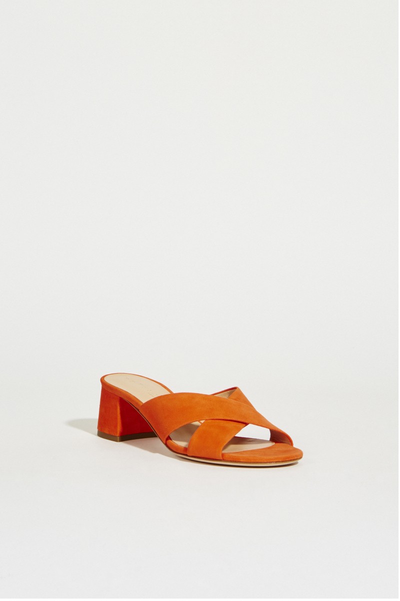 Wildleder Mules Orange