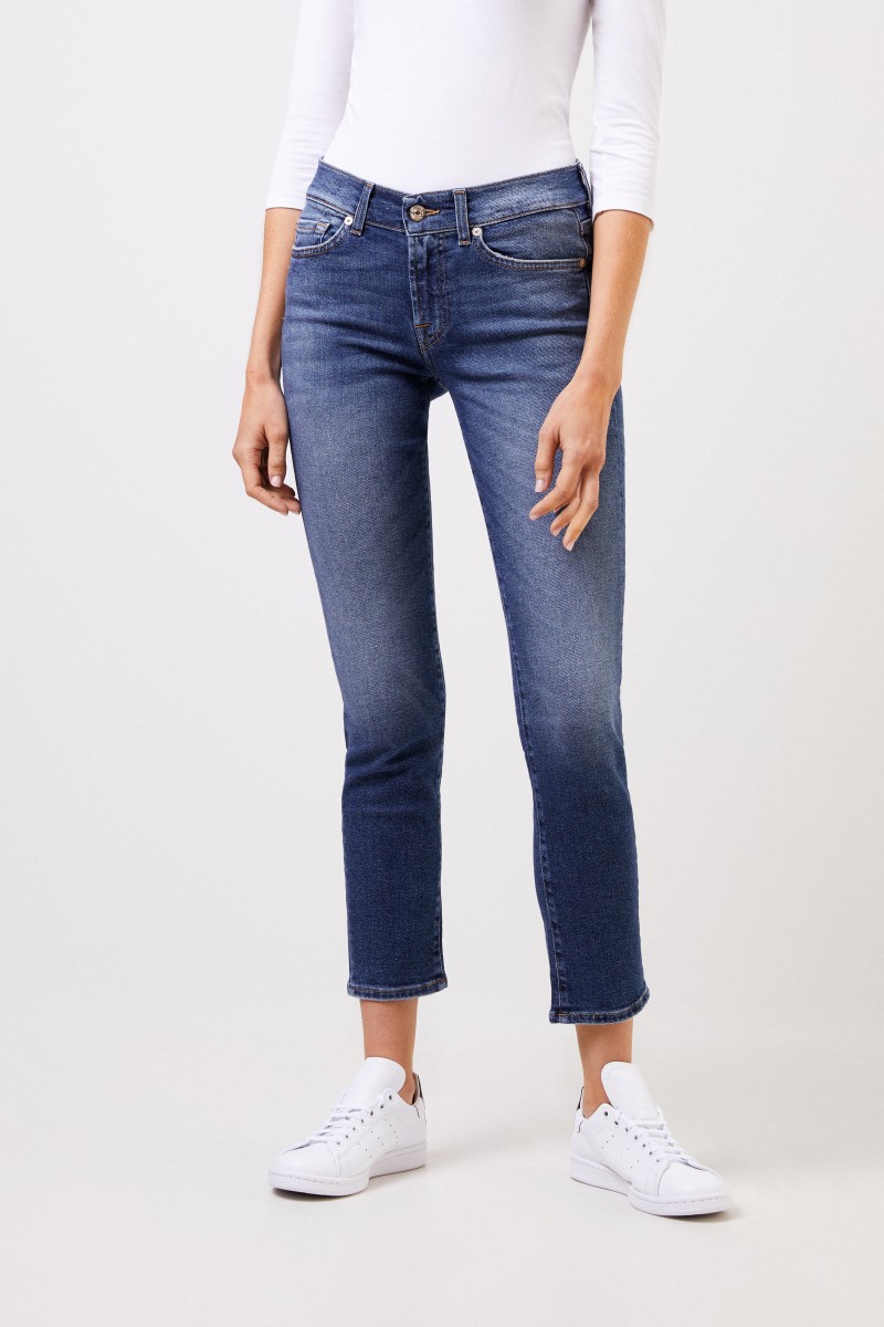 Midrise-Jeans 'Roxaenne Crop' Blau