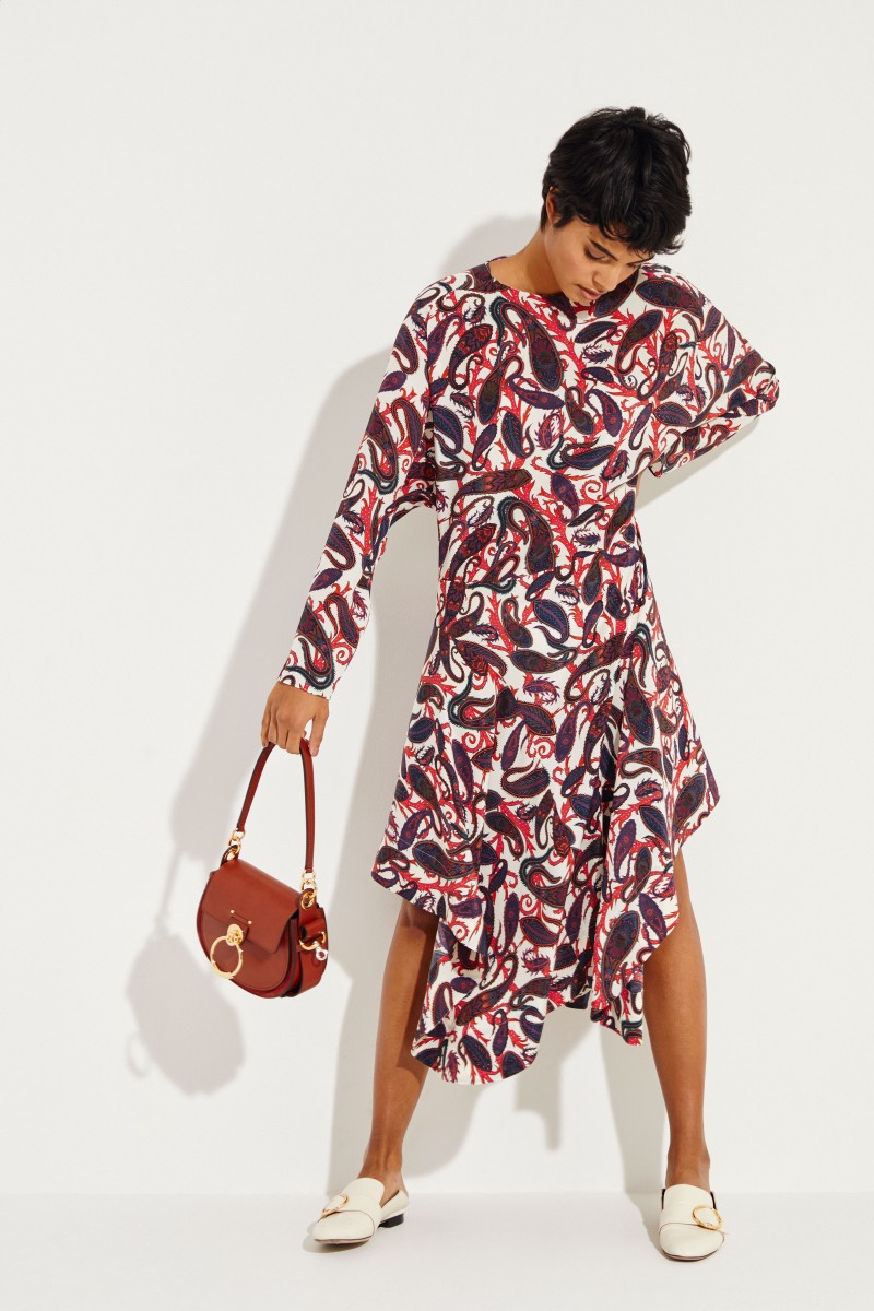 Seiden-Kleid mit Print Multi