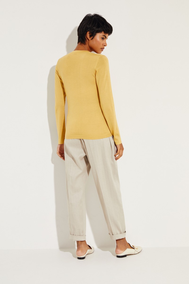 Cashmere-Seiden Shirt Gelb