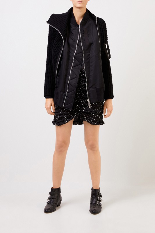 Sacai Bomber-Wolljacke Schwarz