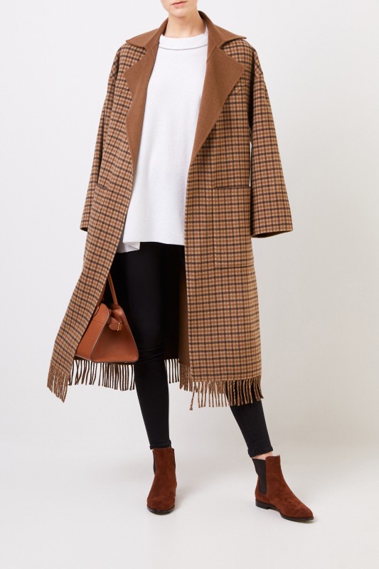 Cashmere-Poncho mit Lurexdetails Weiß
