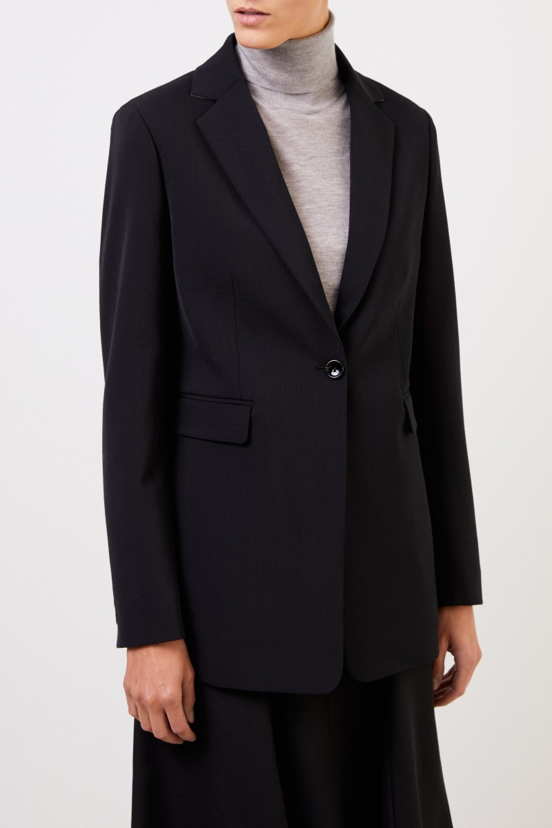 Woll-Blazer Schwarz