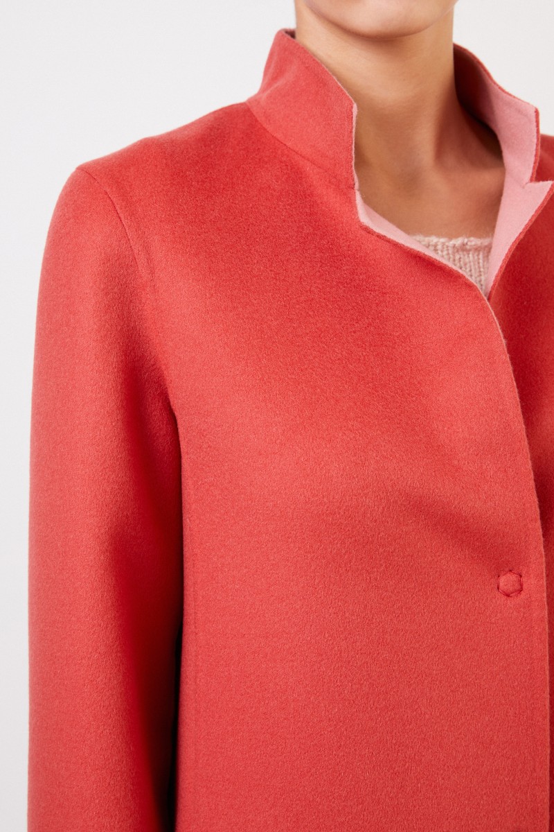 Cashmere-Woll-Mantel Coral