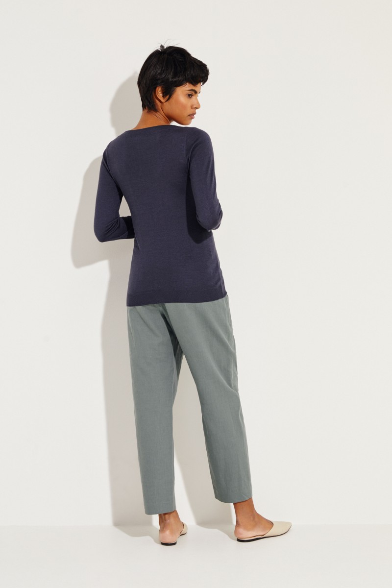 Cashmere-Seiden-Pullover Blau