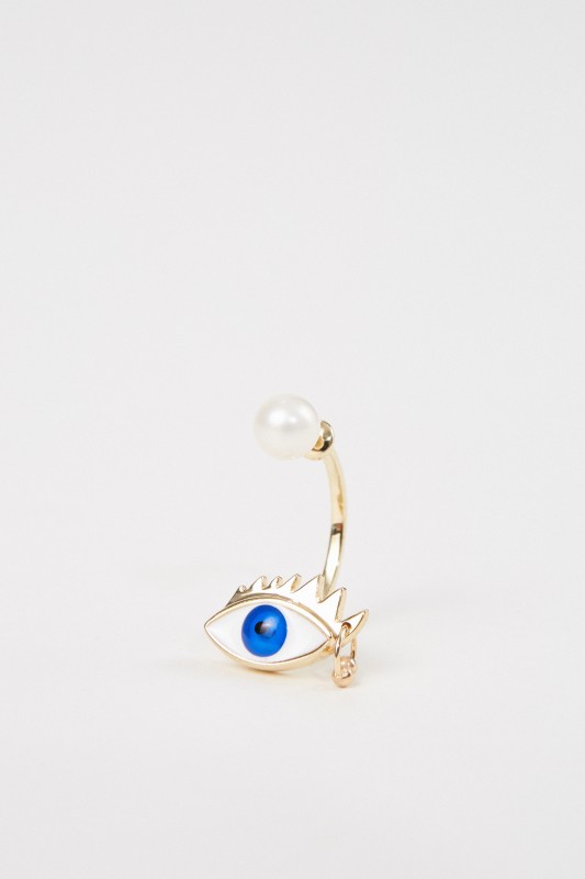 Delfina Delettrez Ohrring 'Eye Piercing' Gold/Blau