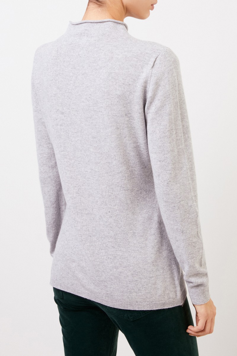 Fabiana Filippi Woll-Seiden-Pullover mit Perlenverzierung Grau