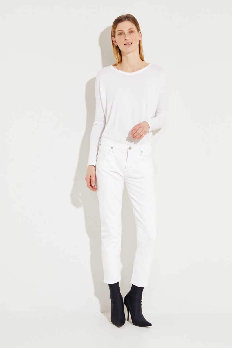 Slim Fit Crop Jeans 'Elsa' Weiß