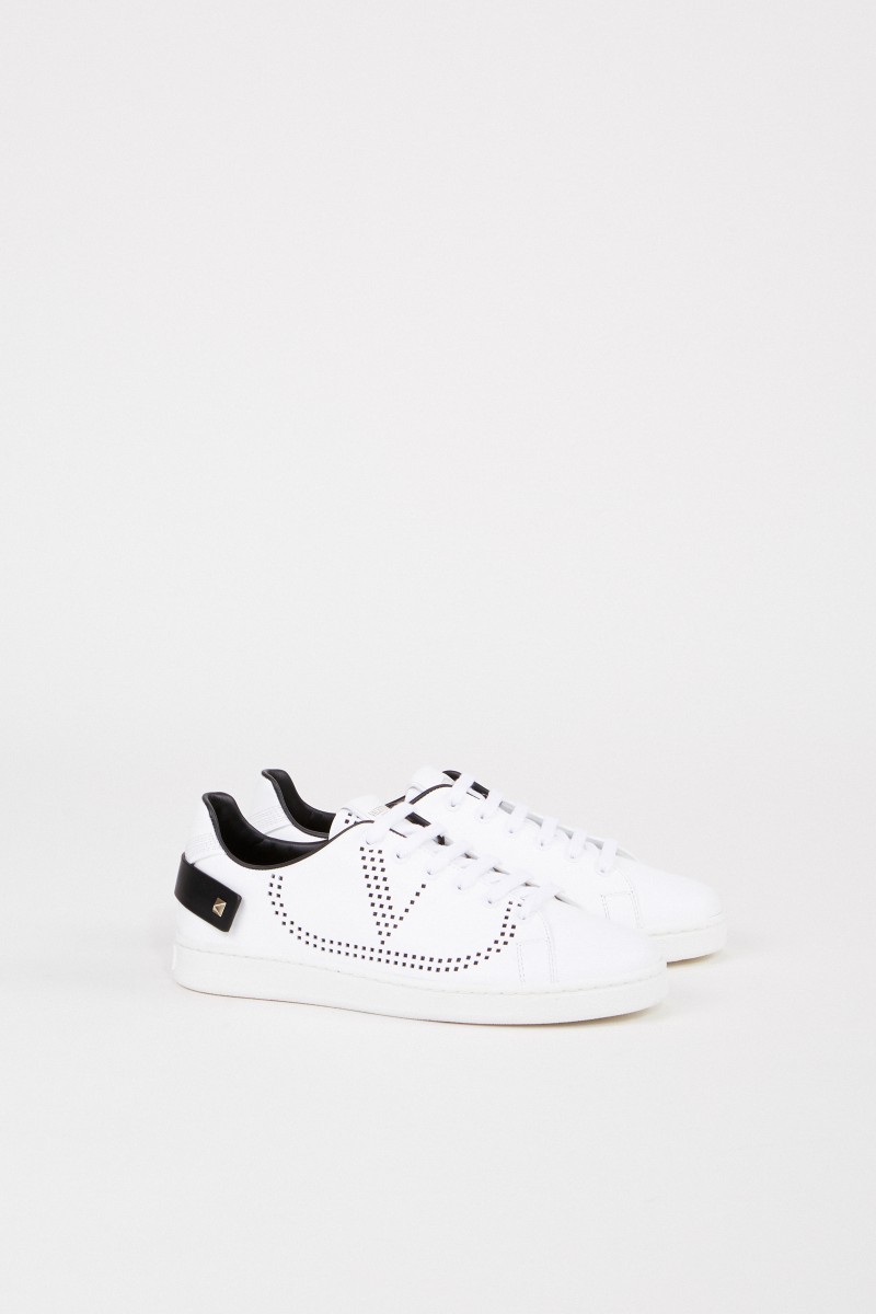 Valentino Sneaker mit Schmuckdetail Weiß/Schwarz