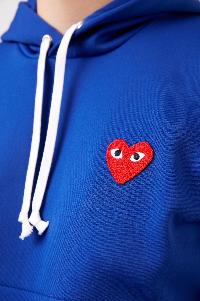 Comme des Garcons Play Hoodie mit Herz-Emblem Blau