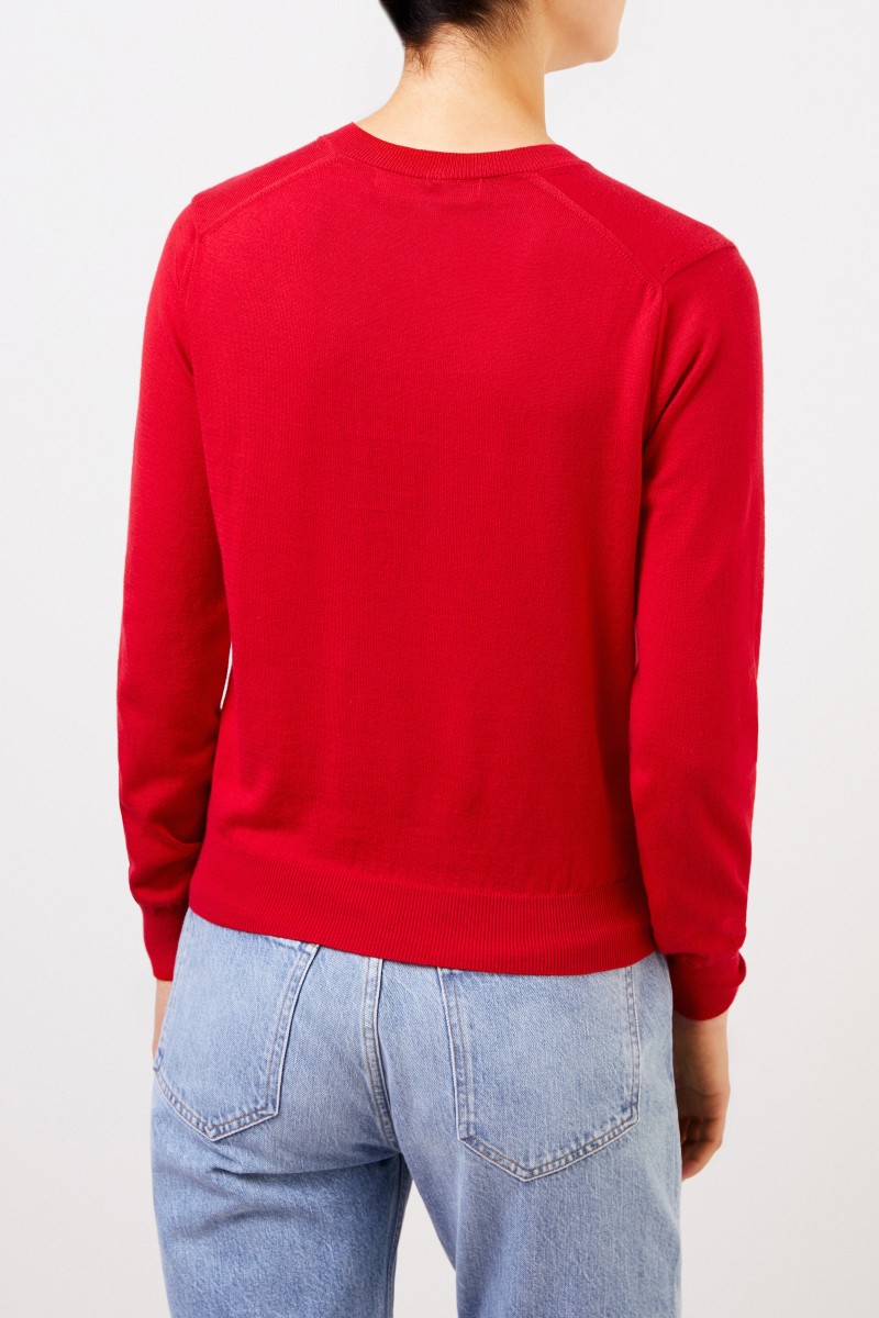 Comme des Garcons Play Woll-Pullover mit Herz-Emblem Rot