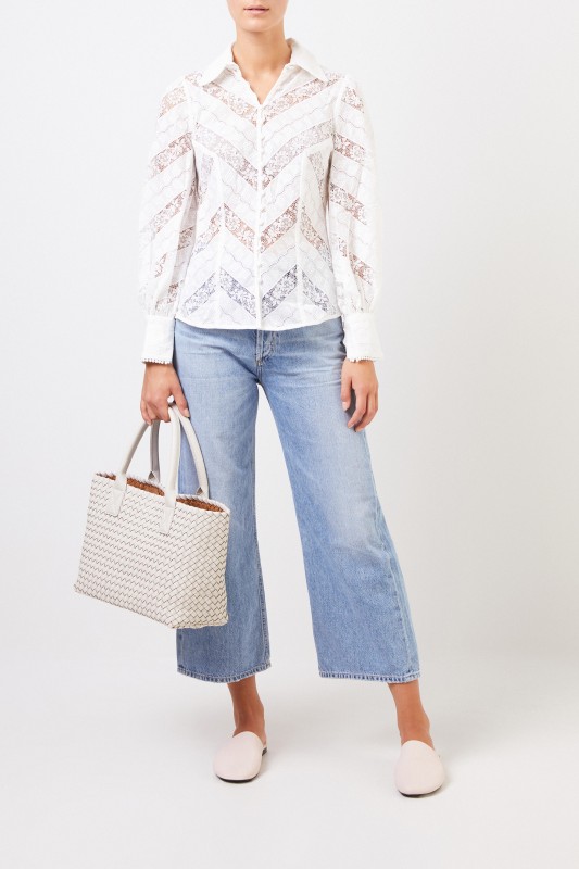 Zimmermann Bluse mit Spitzendetails Weiß