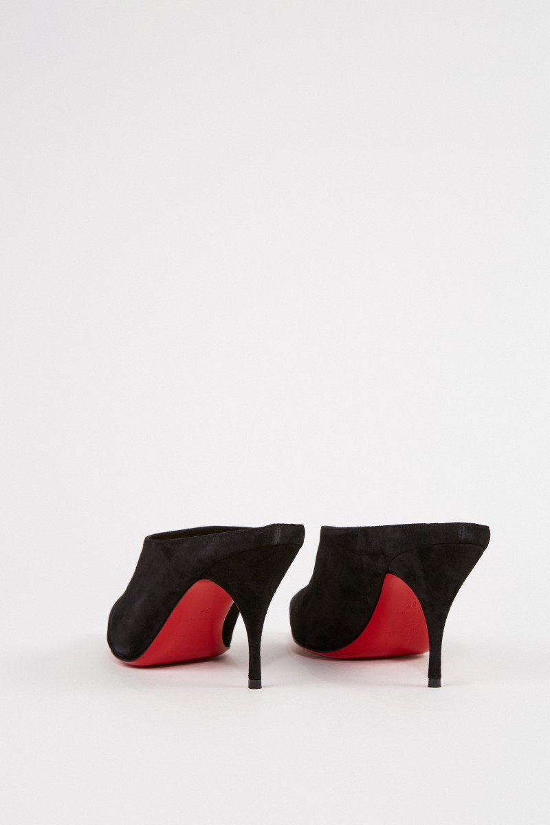 Christian Louboutin Veloursleder-Pump 'Quart 80' Schwarz