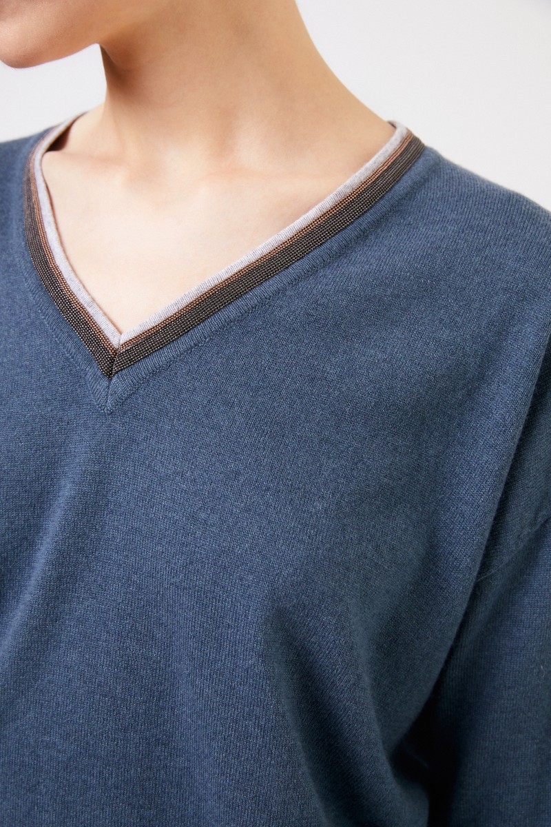 Cashmere-Pullover mit Perlenverzierung