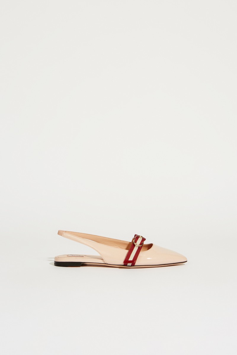 Spitzer Lackleder-Flat 'Ali' Rosé