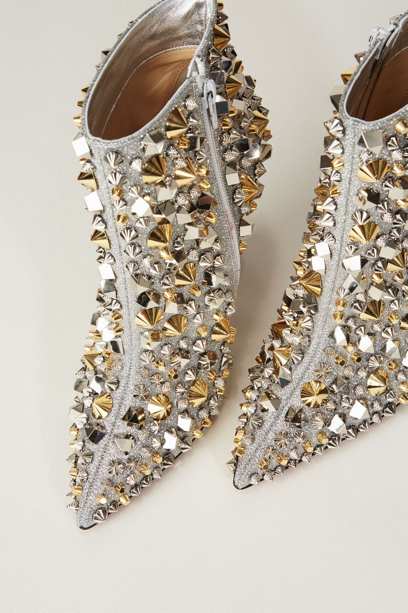 Ankle Boot 'So Full Kate' mit Nieten Silber/Gold