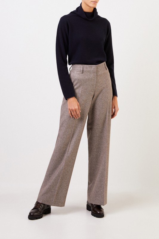 Fabiana Filippi Woll-Seiden-Pullover mit Turtleneck Marineblau
