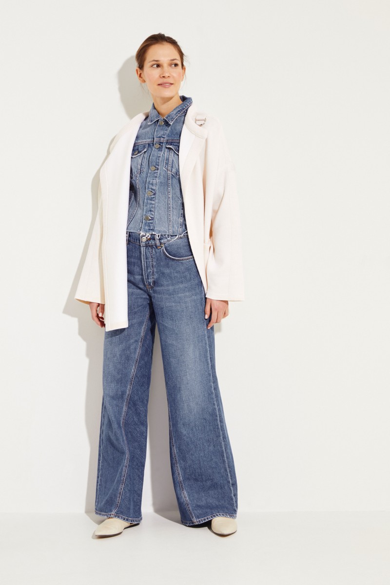Jeansjacke 'Cara' im Destroyed-Look Blau