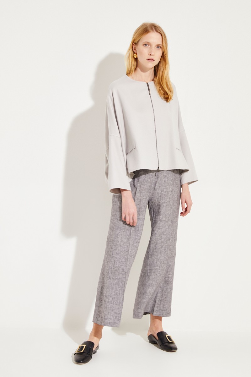 Woll-Seiden Jacke Taupe