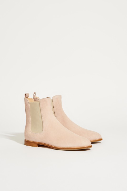 Veloursleder-Chelsea-Boot Rosé