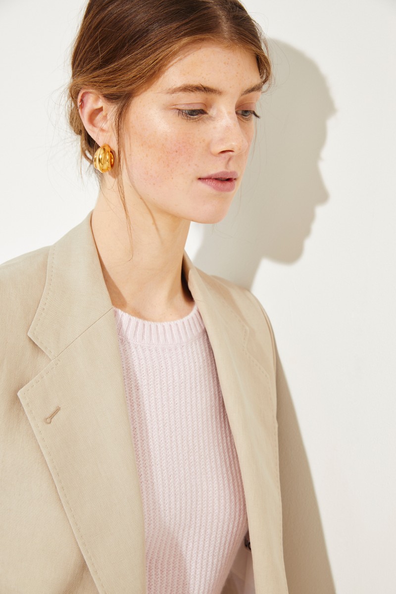 Leinen-Blazer Sand Beige