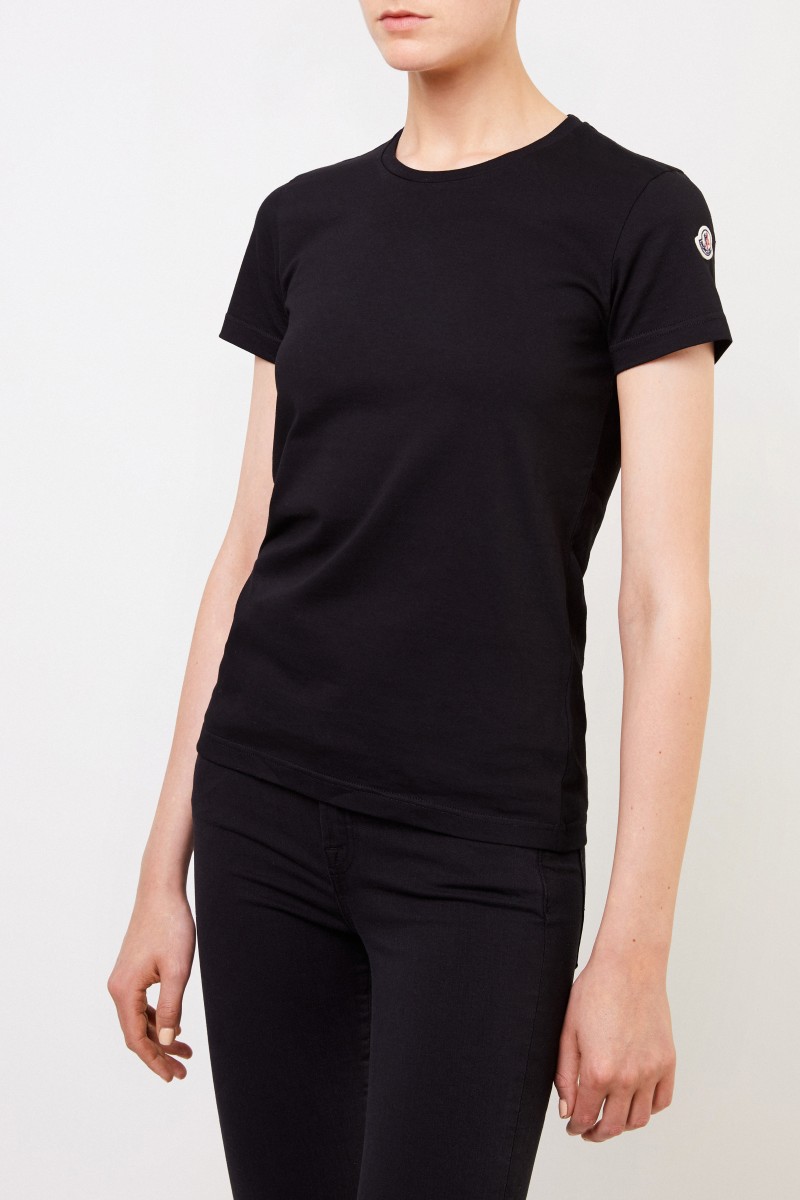 Moncler T-Shirt mit Logo-Patch Schwarz