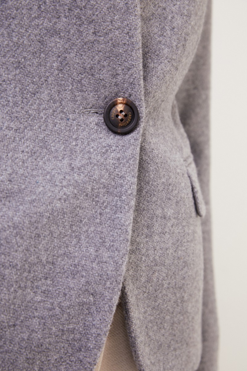 Klassischer Woll-Blazer Grau Melange