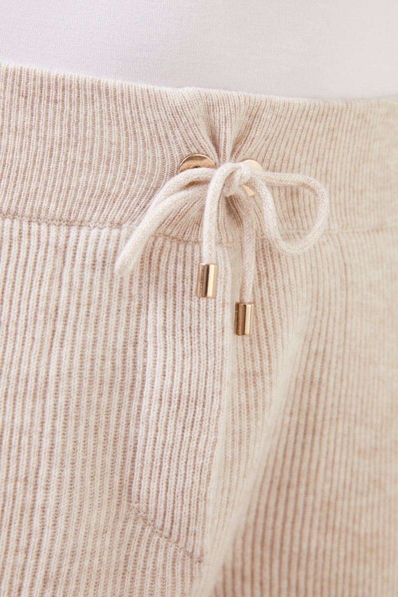 Brunello Cucinelli Cashmere-Jogginghose mit Perlenverzierung Beige