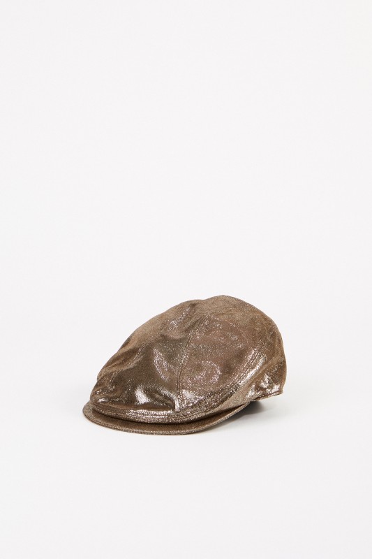 Brunello Cucinelli Leder-Mütze Metallic