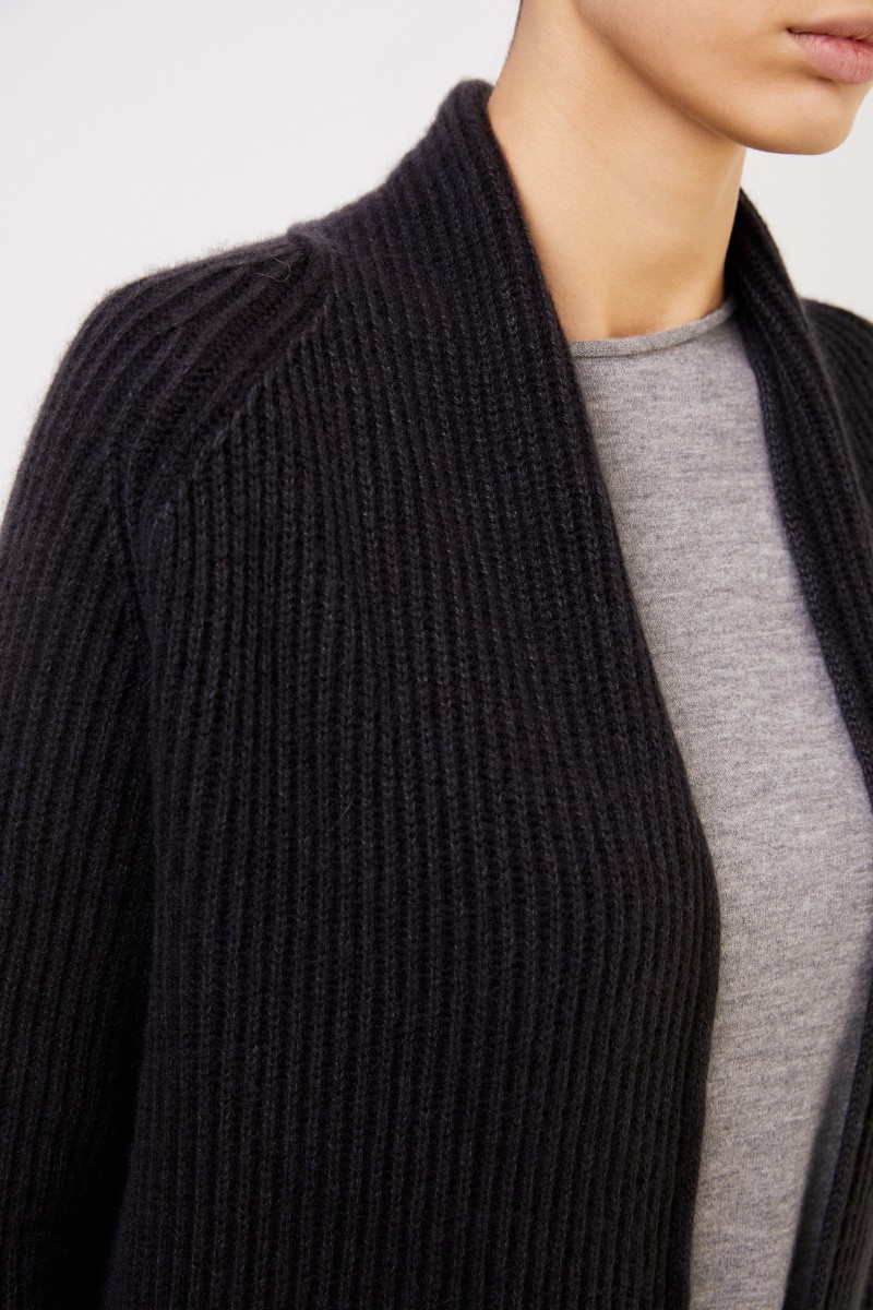 Iris von Arnim Langer Cashmere-Cardigan 'Saltara' Schwarz