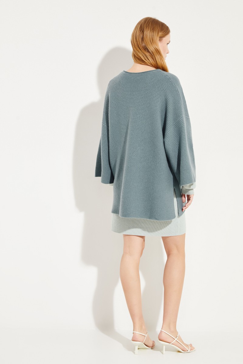 Oversize Woll-Cashmere-Pullover Grün