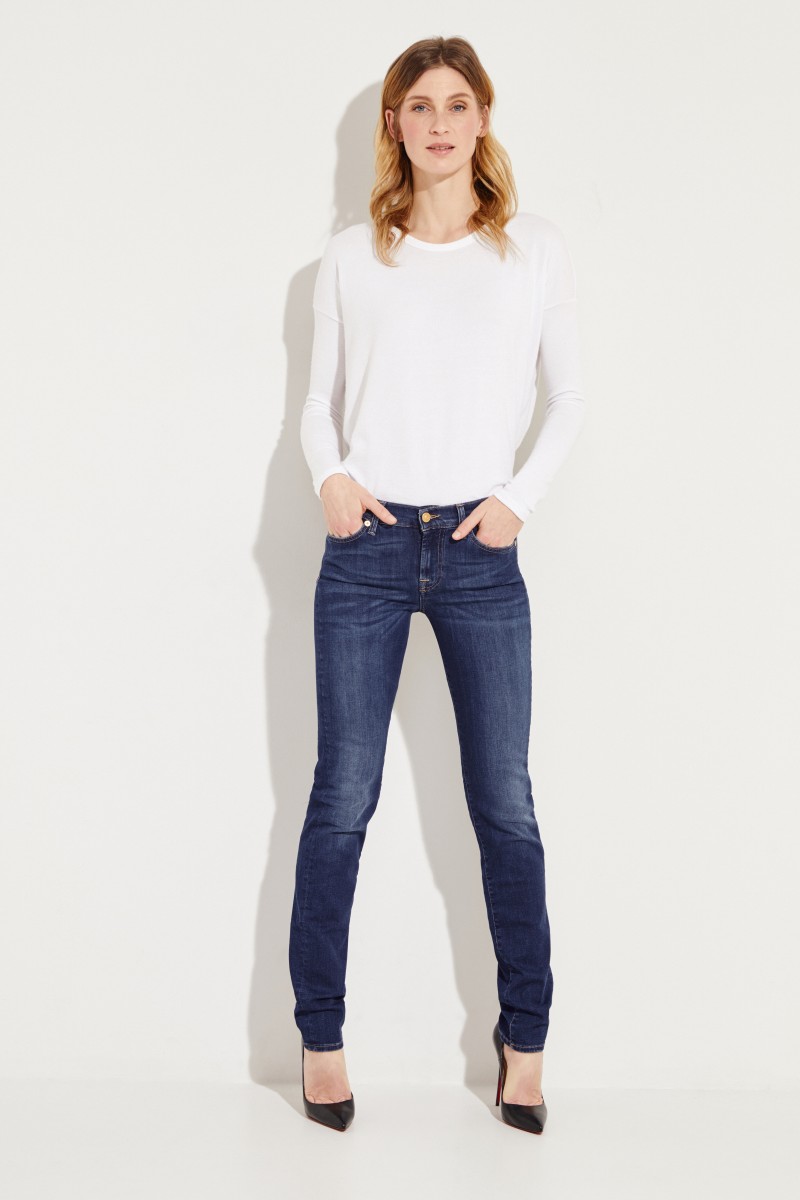 7 for all mankind Skinny 'Mid Rise Roxanne' Blau