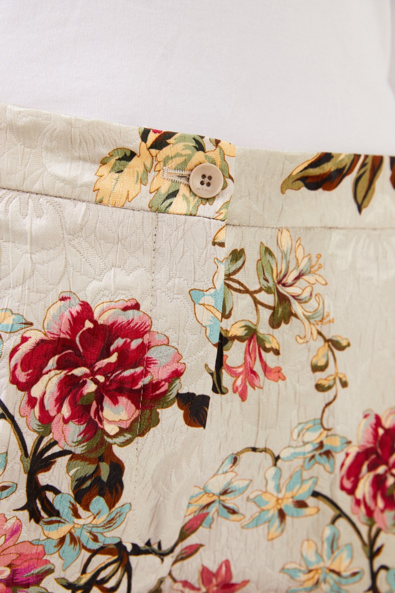 Etro Hose mit floralem Print Beige/Multi