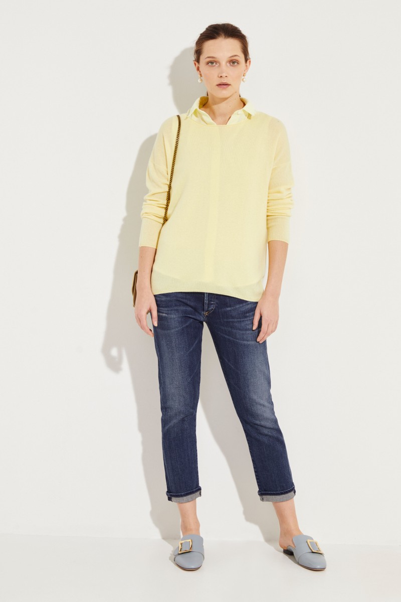 Oversize Cashmere-Pullover 'Cayo' Gelb