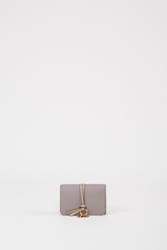 Chloé Leder-Portemonnaie 'Alphabet Small' Cashmere Grey
