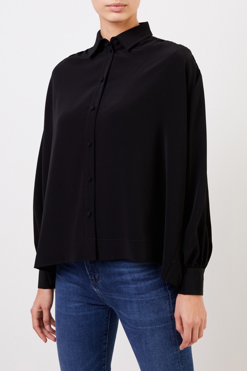Co Bluse mit Raffungen Schwarz