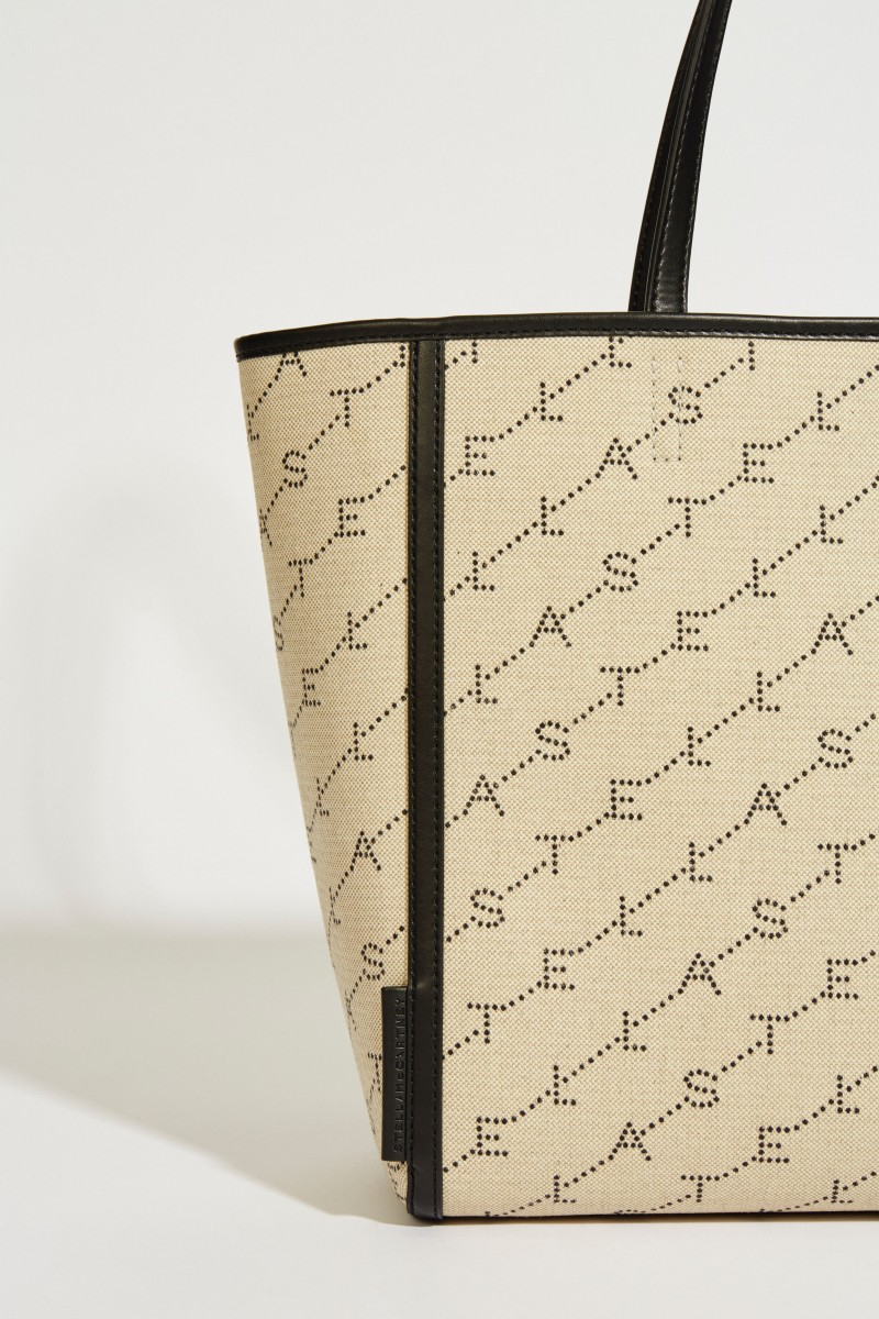 Tote Bag mit Monogramm Sand/Schwarz