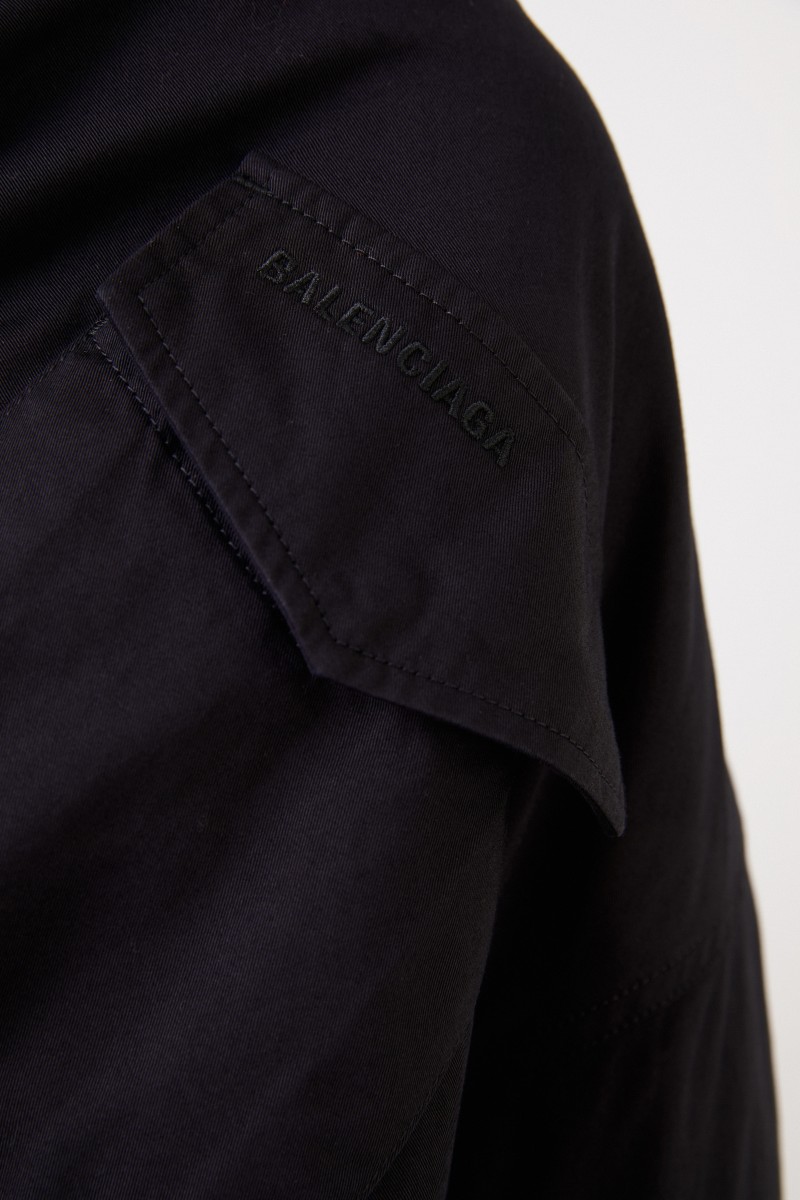Balenciaga Swing-Jacke aus Baumwolltwill Schwarz